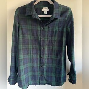 L.L.Bean Women's Scotch Plaid Flannel Shirt, Slightly Fitted Medium